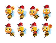 collection-set-cartoon-cute-bee-wearing-christmas-hat-with-different-pose_438266-194.jpg